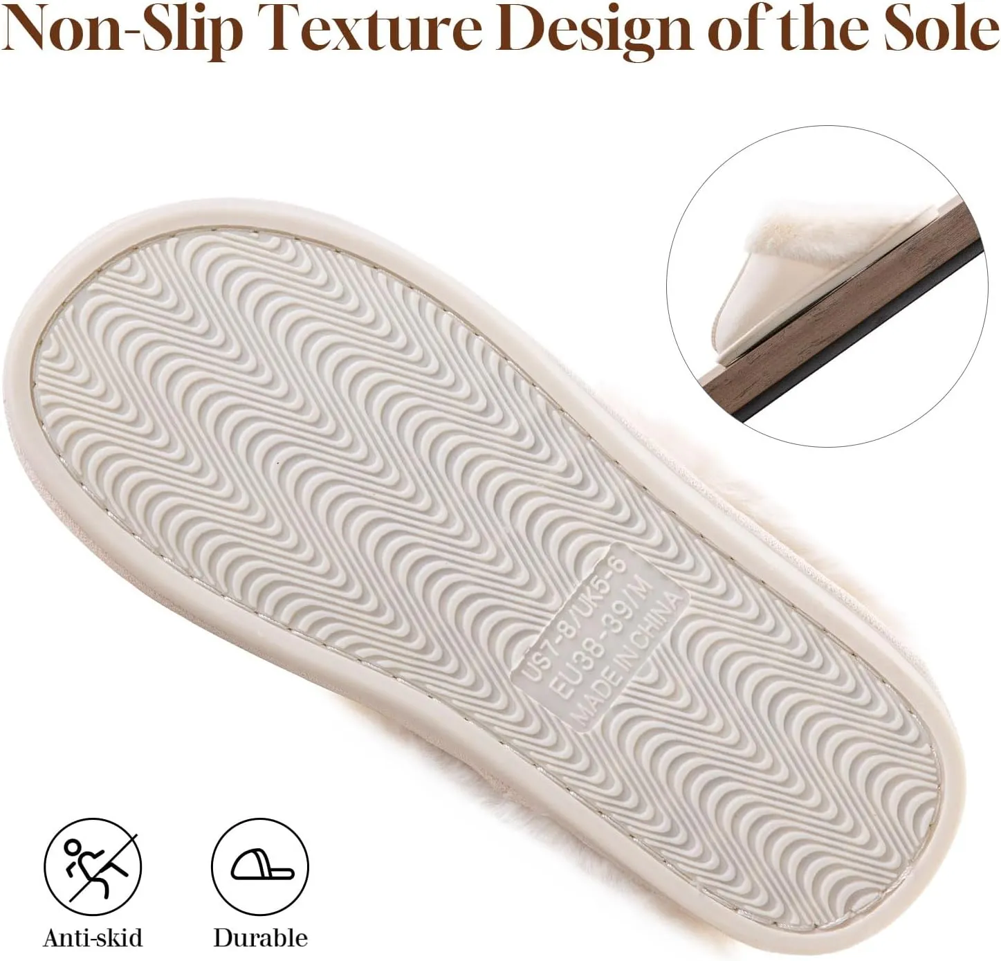 Fuzzy House Slippers for Women,Fluffy Memory Foam House Bedroom Slippers,Womens Shoes Casual Fall,Anti-Skid Plush for Indoor Outdoor Slippers