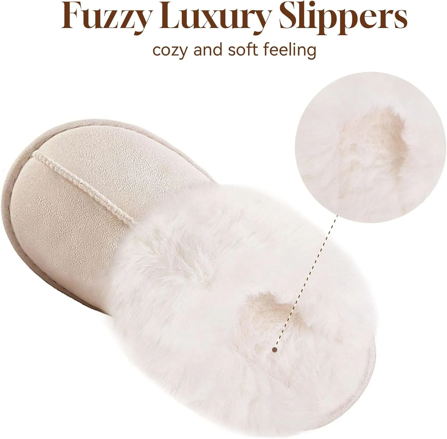 Fuzzy House Slippers for Women,Fluffy Memory Foam House Bedroom Slippers,Womens Shoes Casual Fall,Anti-Skid Plush for Indoor Outdoor Slippers