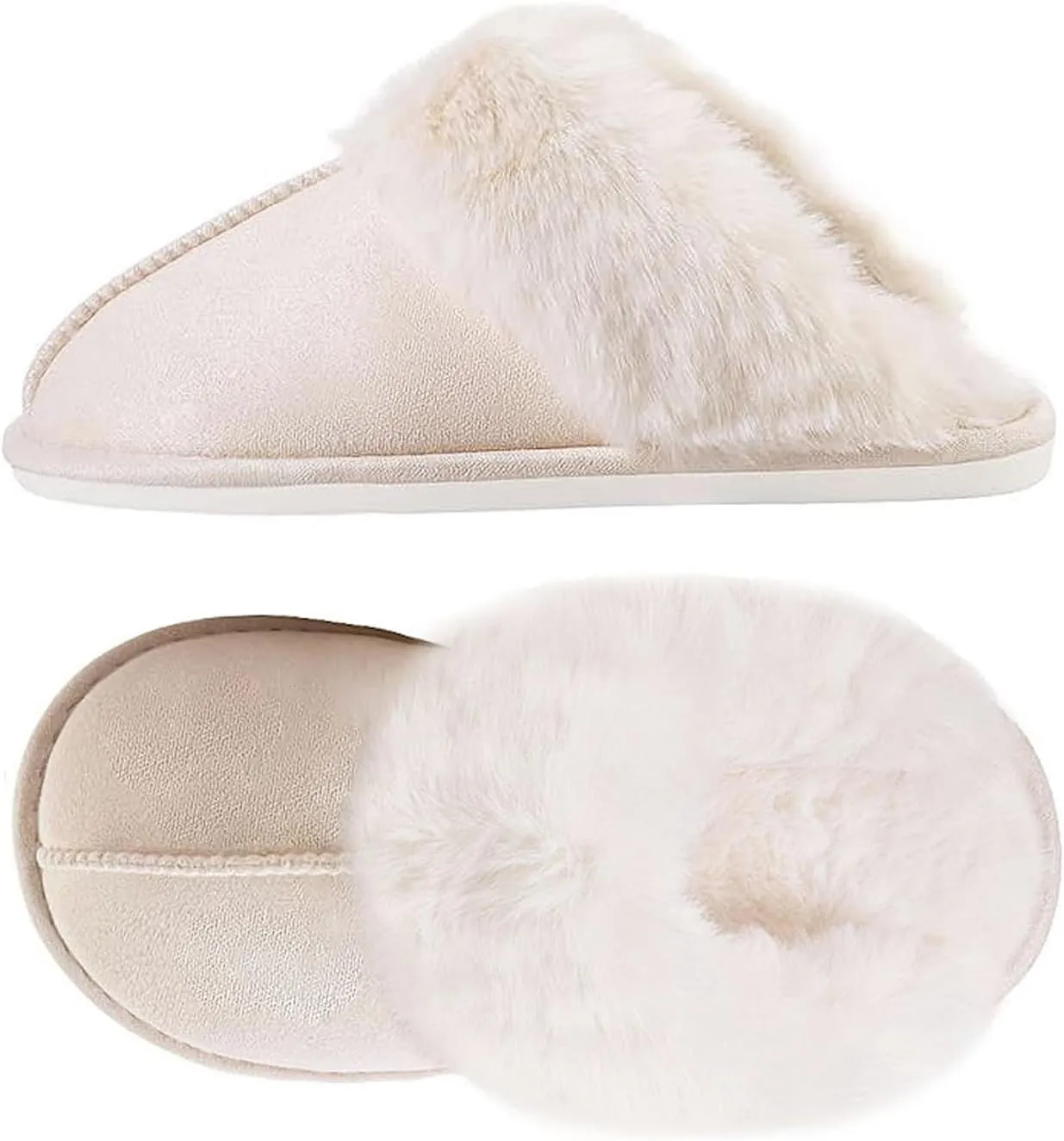 Fuzzy House Slippers for Women,Fluffy Memory Foam House Bedroom Slippers,Womens Shoes Casual Fall,Anti-Skid Plush for Indoor Outdoor Slippers