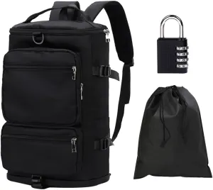 Geelragaly Gym Bag Men Women shoe compartment wetpocket 30L Suitable sports,fitness,short distance travelshoe cover password lock kit,black