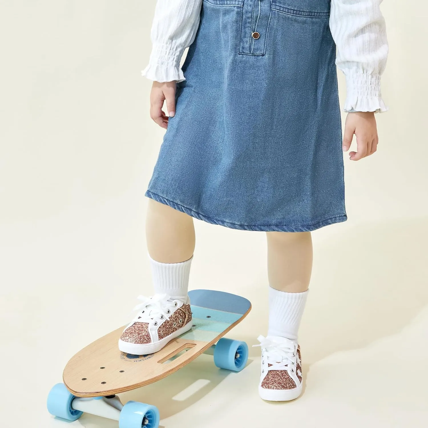GINFIVE Toddler Girls Sneakers Little Girls Slip On Shoes Glitter Sneakers Toddler