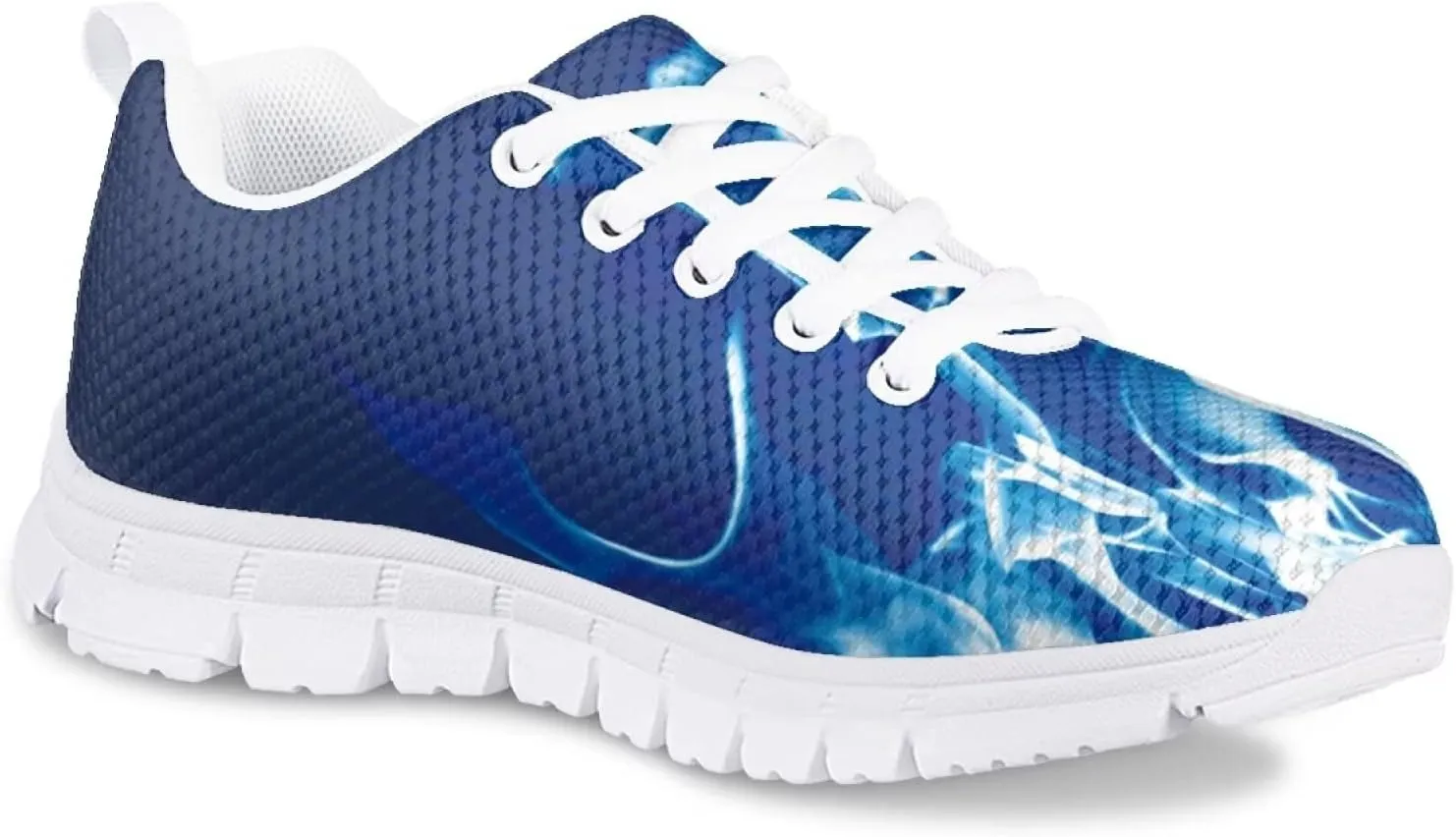 Girls Boys Cute Tennis Shoes Lightweight Soft Sport Sneakers Lace Up Lemon Butterfly Print Kids Running Shoes
