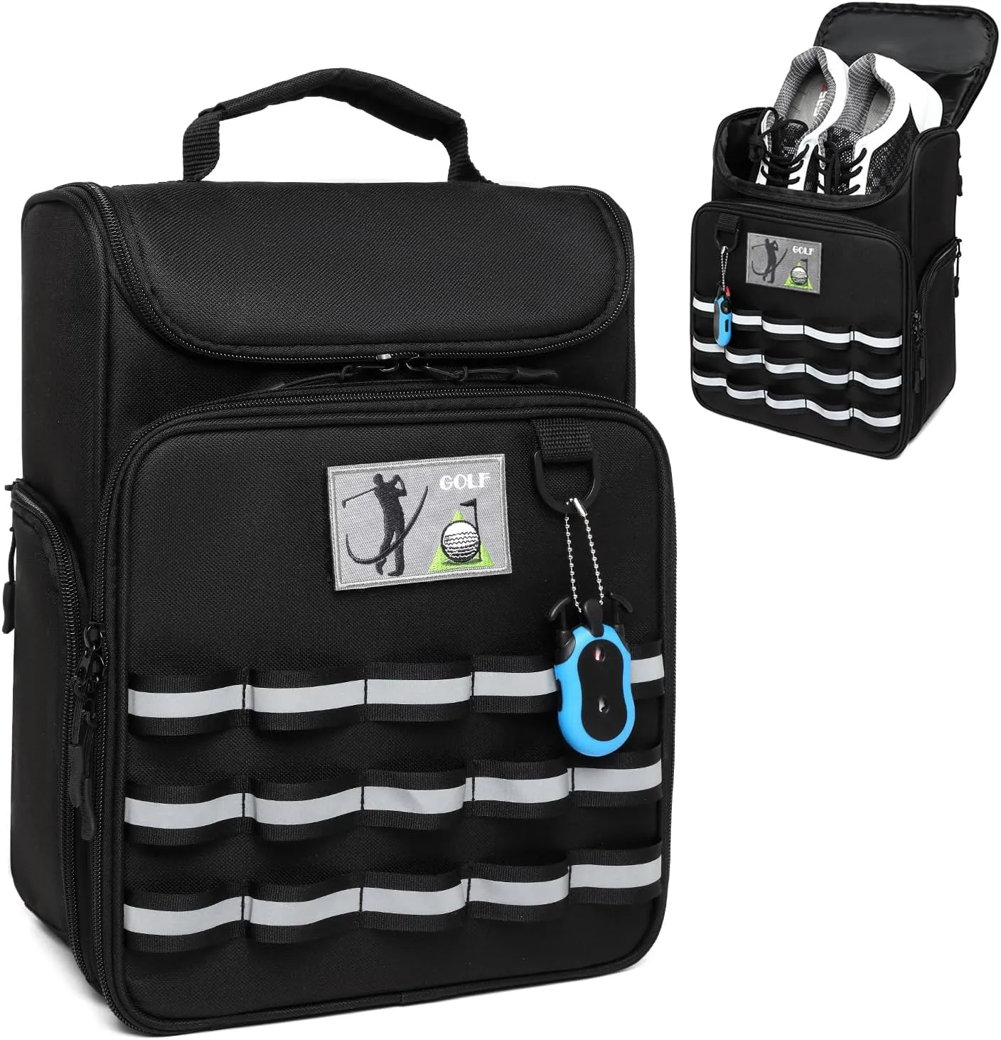 Golf Shoe Bag, Zippered Sport Shoe Carrier Bags with Ventilation for Golf Tees, Balls & Accessories