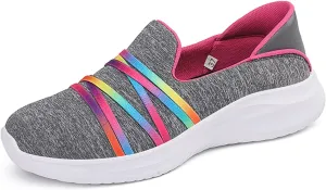 GOSPT Women's Knit Slip on Loafers Lightweight Nurse Walking Flat Sneakers Work Shoes