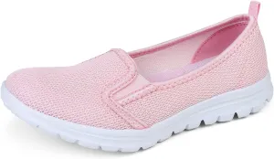 GOSPT Women's Knit Walking Shoes Lightweight Breathable Mesh Slip on Low Top Loafer Flats