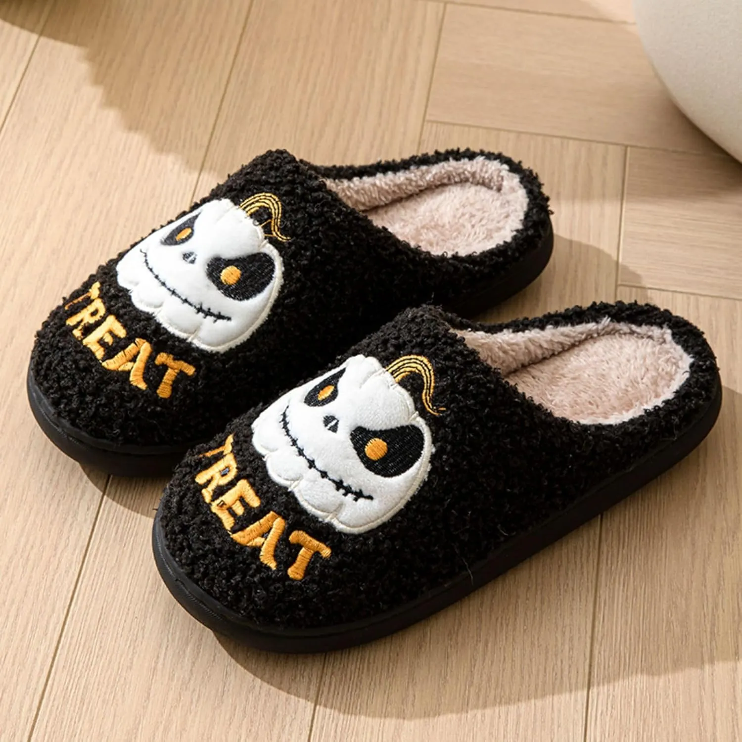 Grimace Halloween Soft Plush Comfy Slippers - Pumpkin Slippers, Slip-on, Cozy Indoor/Outdoor, Fluffy for Women & Men
