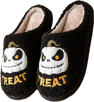Grimace Halloween Soft Plush Comfy Slippers - Pumpkin Slippers, Slip-on, Cozy Indoor/Outdoor, Fluffy for Women & Men