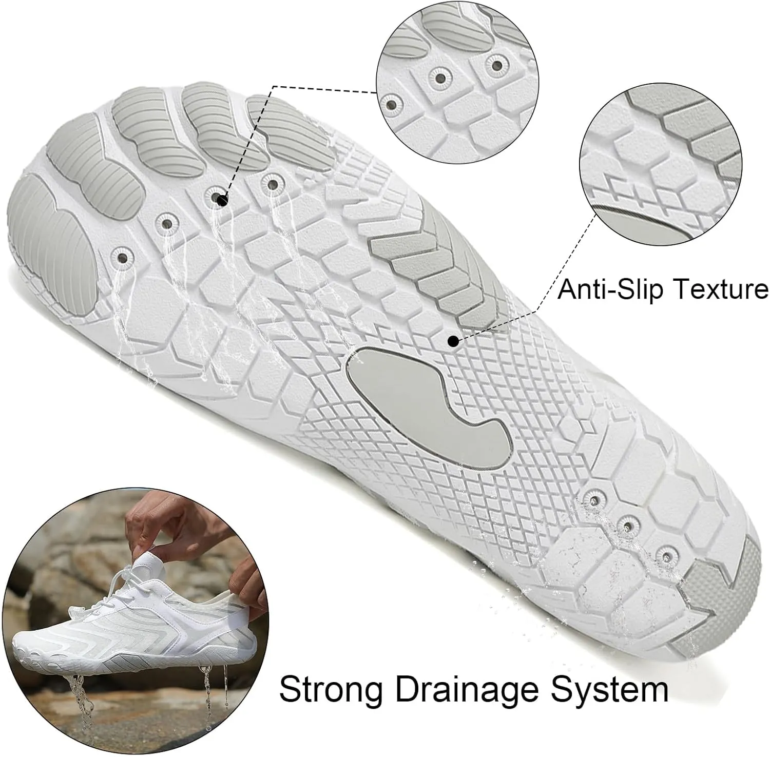 Grounded Footwear Barefoot Shoes Women&Men Neuropathy Hiking Footwear Barefoot Womens Shoes Non-Slip Outdoor Unisex Water Pro Beach Shoe Wide Toe Box Sneakers, Diabetic Shoe, Waterproof, Quick-Dry
