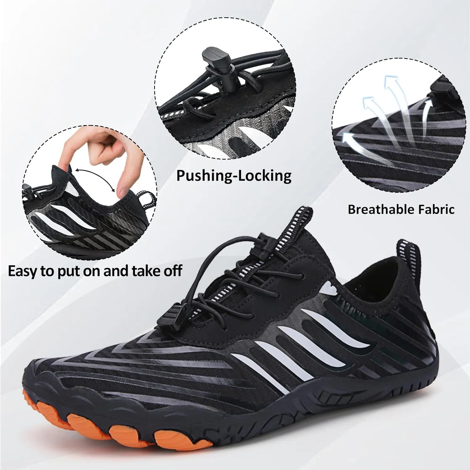 Grounded Footwear for Women Men, Barefoot Shoes Non-Slip Wide Toe, Hike Lightweight Drop Zero Quick-Dry Breathable