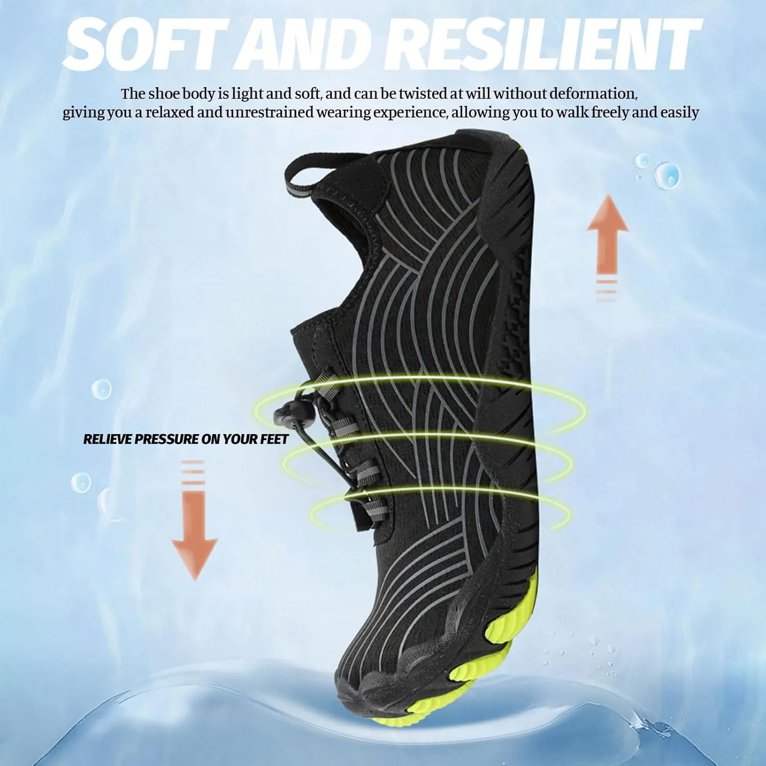 Grounded Footwear for Women Men - Pro Wide Toe Box,Athletic Hiking Water Sports Shoes Healthy & Non-Slip Shoe Breathable Quick-Dry Water Shoes for Swim Surf Outdoor Sports