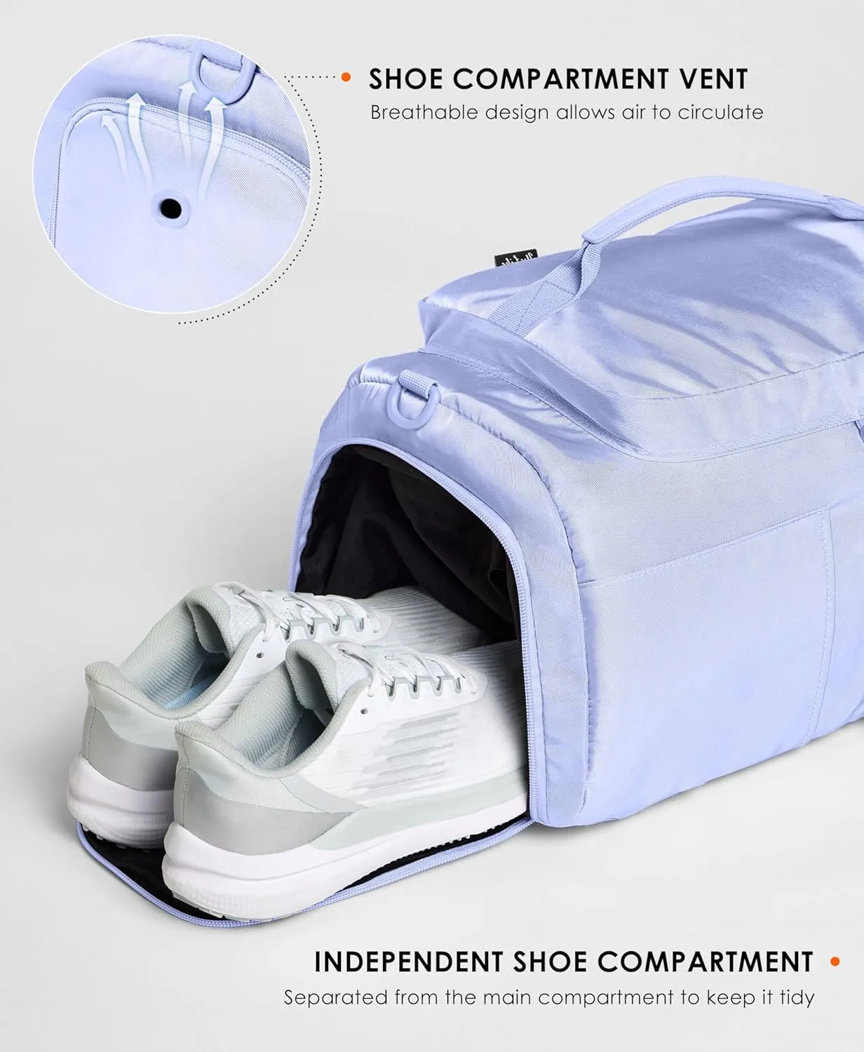 Gym Bag for Women Workout Gym Backpack with Shoe Compartment Sports Duffel Bag Multiple Pockets 30L (Lavender)