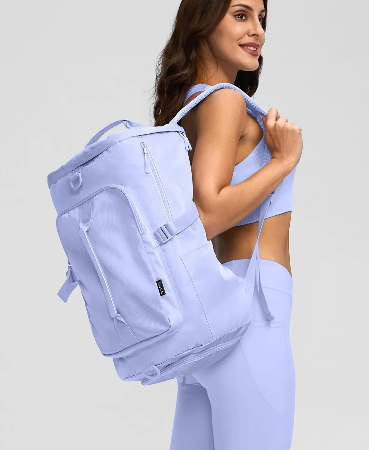 Gym Bag for Women Workout Gym Backpack with Shoe Compartment Sports Duffel Bag Multiple Pockets 30L (Lavender)