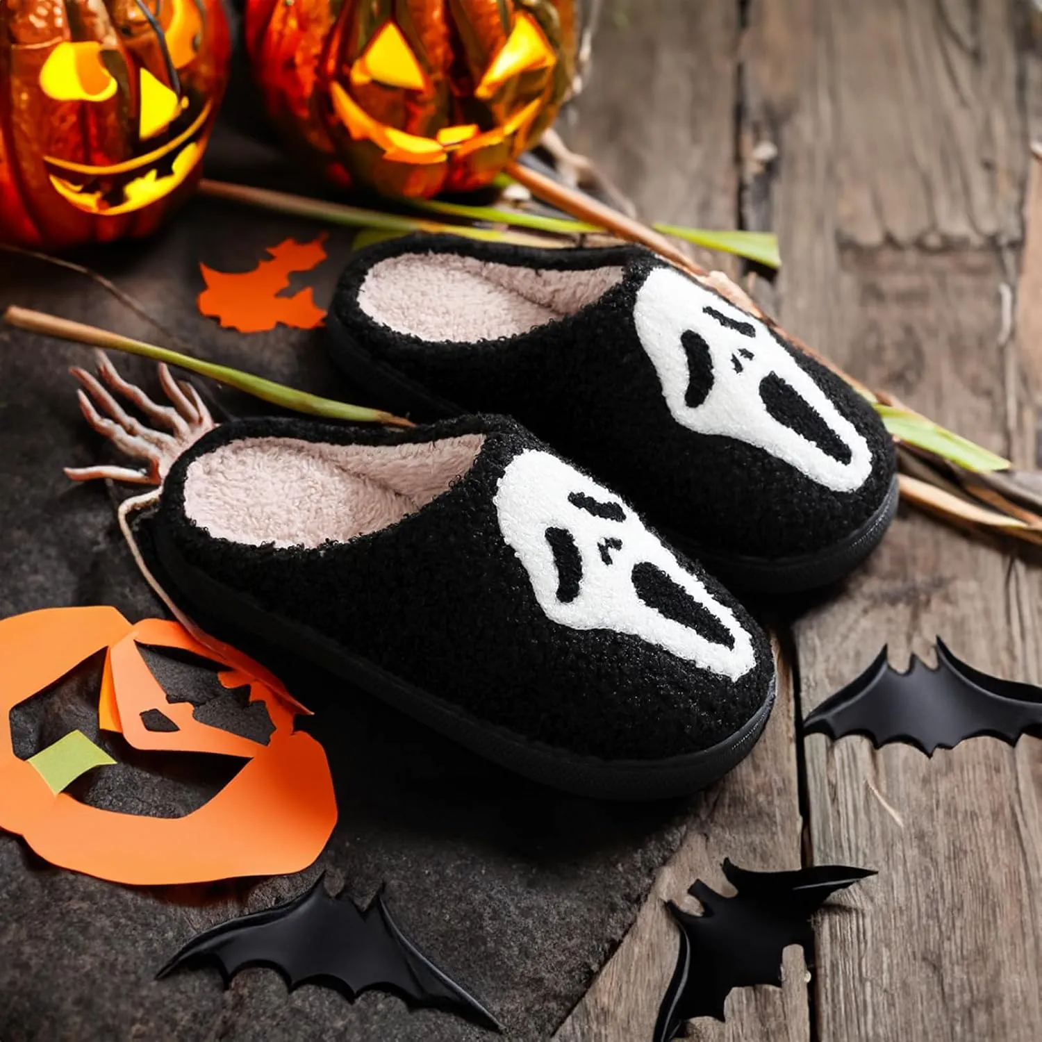 Halloween Christmas Slippers Holiday Slipper House Shoes Home Slipper for Women Fuzzy Outdoor Indoor Bedroom Slippers
