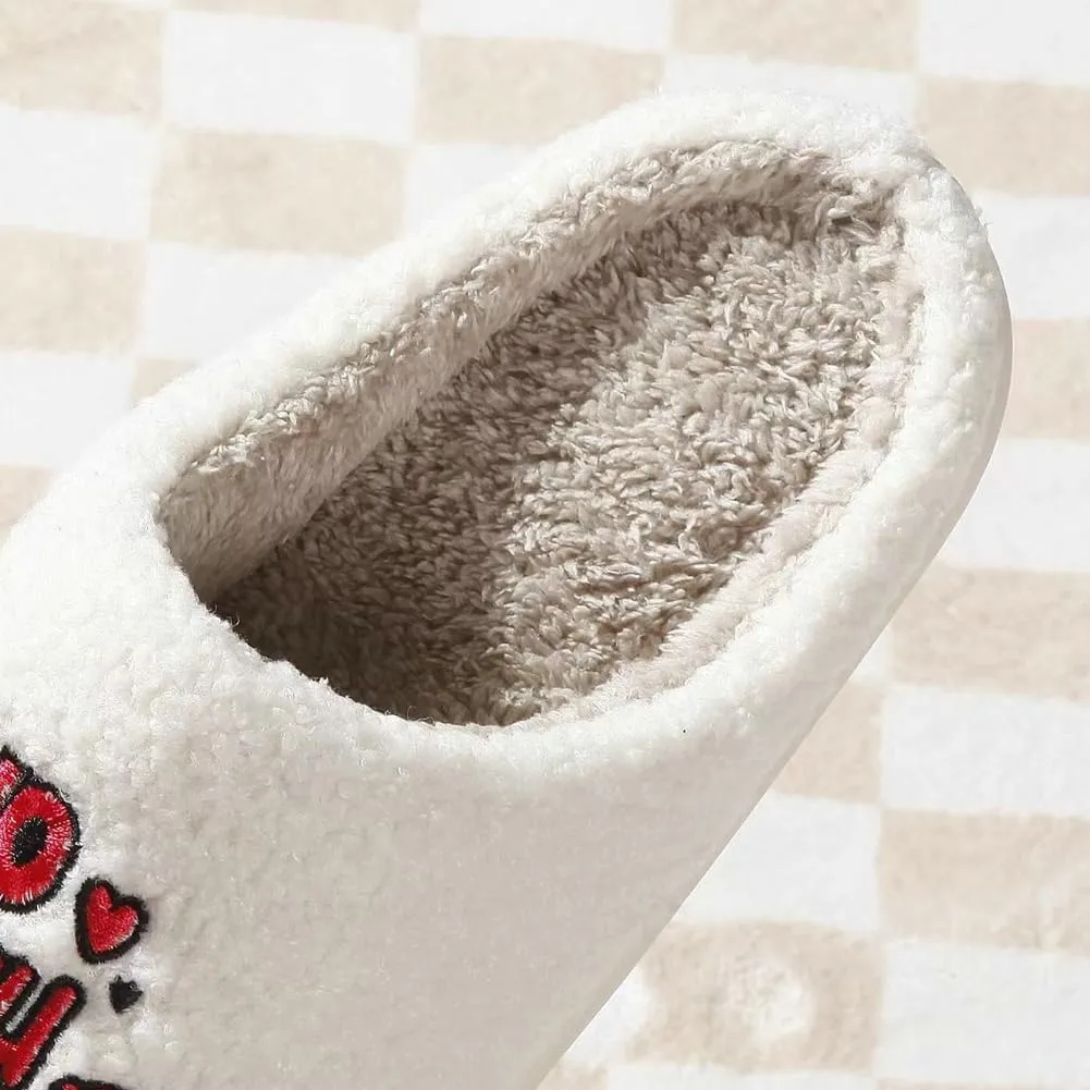 Halloween Slippers for Women Men Fuzzy Preppy Slipper Warm Funny Spooky Cloud Slipper House Couple Slipper Memory Foam Shoes, F-GY-DTX005