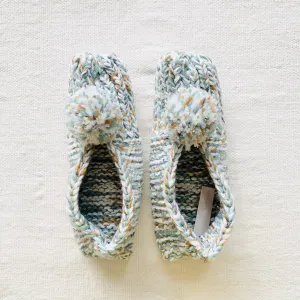 Hand Knit Pom Slippers