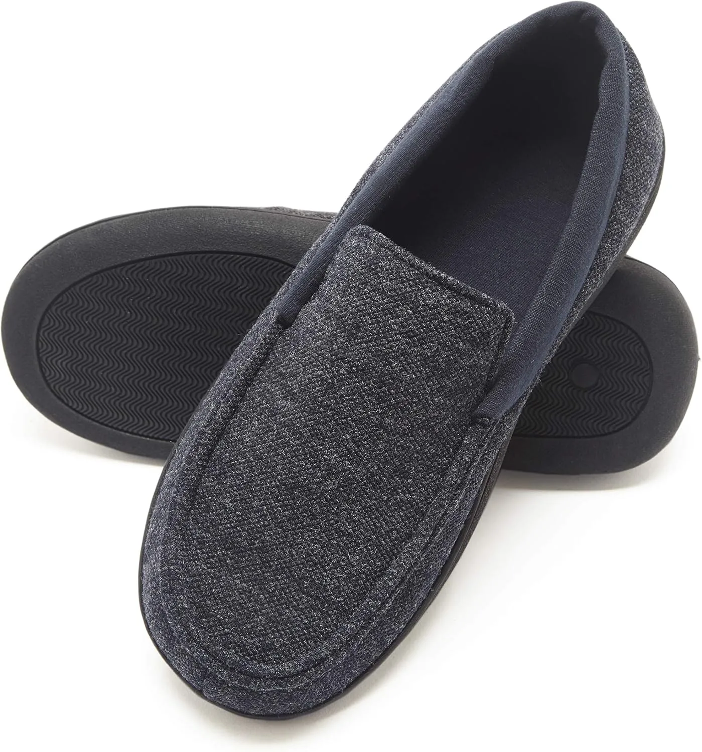 Hanes Men's ComfortSoft Memory Foam Knit Venetian Moccasin Indoor/Outdoor Slipper