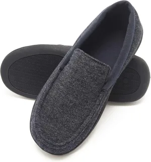 Hanes Men's ComfortSoft Memory Foam Knit Venetian Moccasin Indoor/Outdoor Slipper