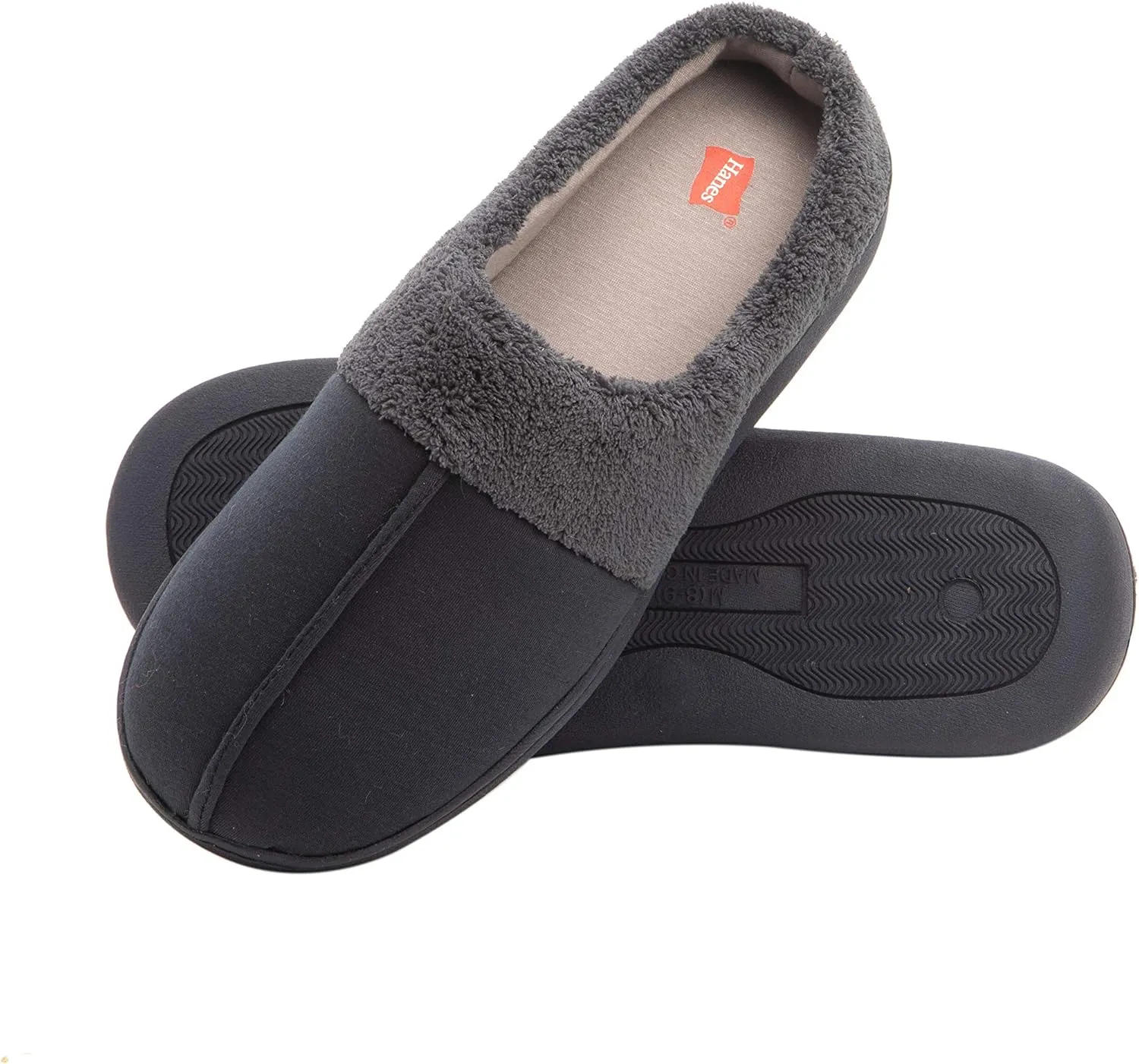 Hanes Men's Felt Clog Slipper Shoe - Memory Foam Indoor Outdoor Sole