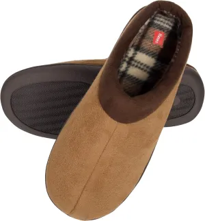 Hanes Men's Memory Foam Indoor Outdoor Microsuede Clog Slipper Shoe with Fresh Iq