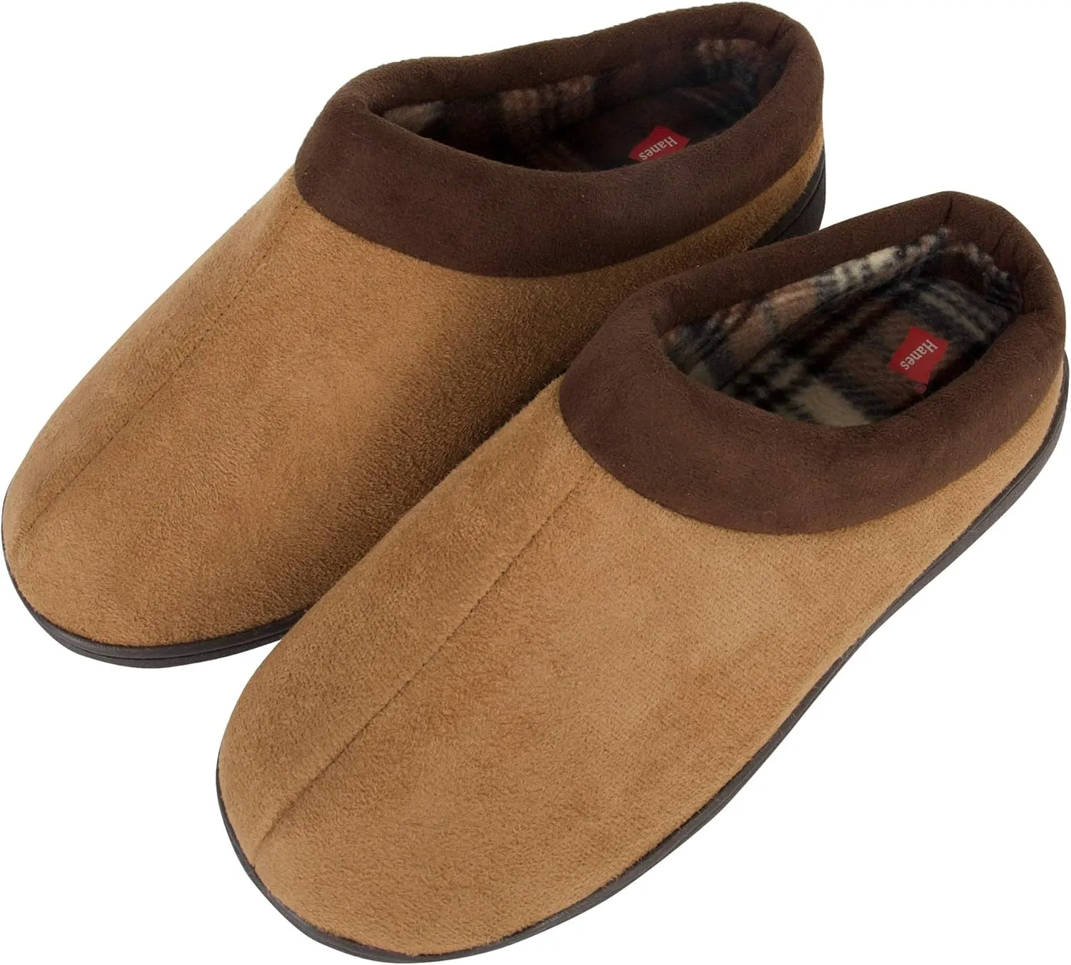 Hanes Men's Memory Foam Indoor Outdoor Microsuede Clog Slipper Shoe with Fresh Iq