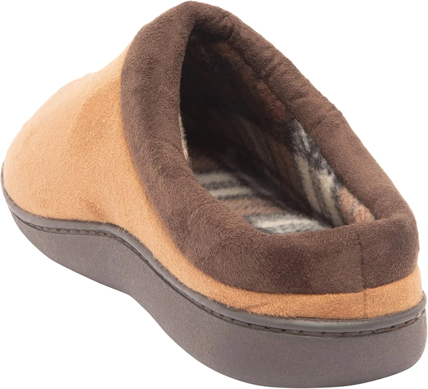 Hanes Men's Memory Foam Indoor Outdoor Microsuede Clog Slipper Shoe with Fresh Iq