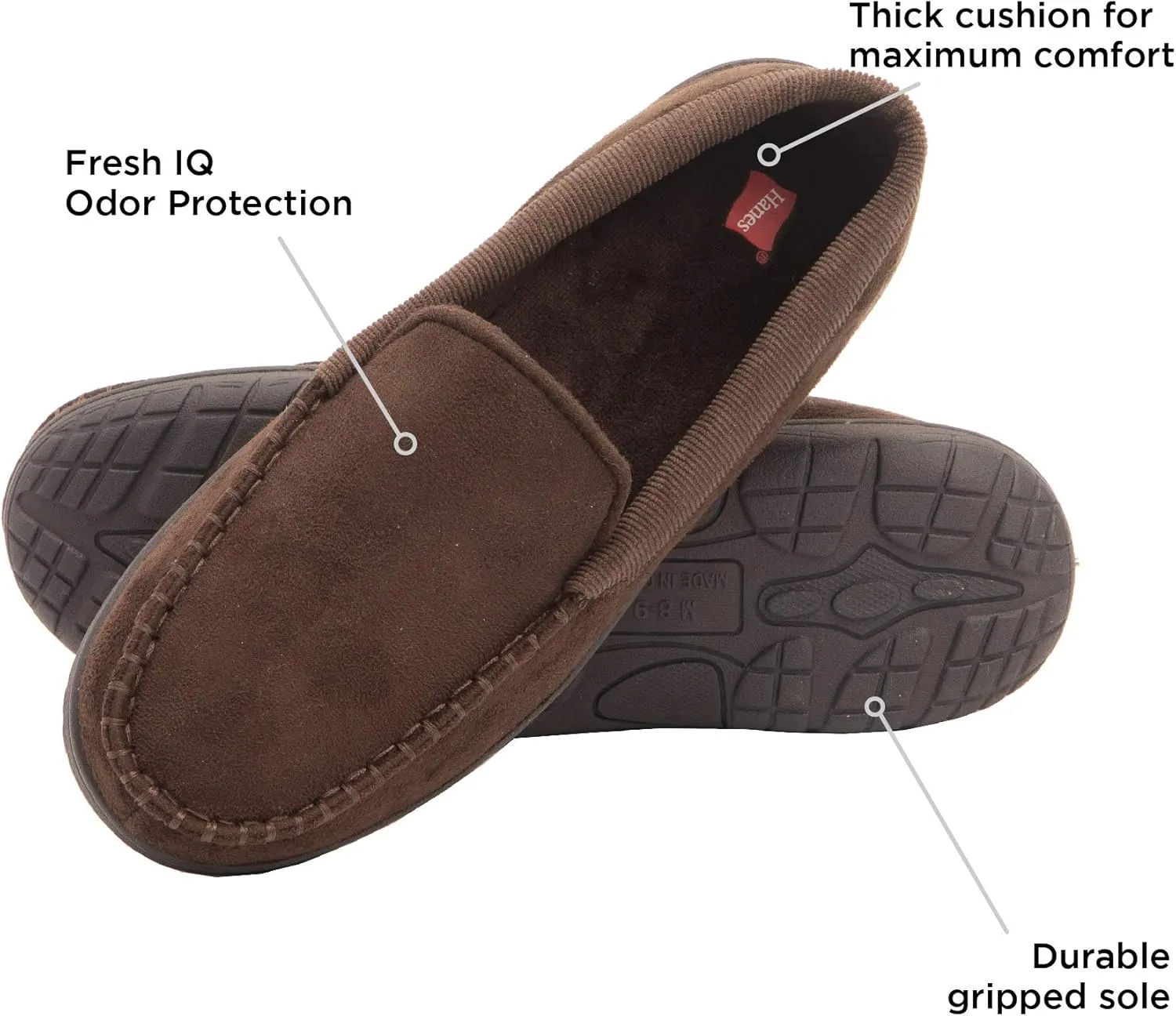 Hanes Men's Textured Moccasin Slipper