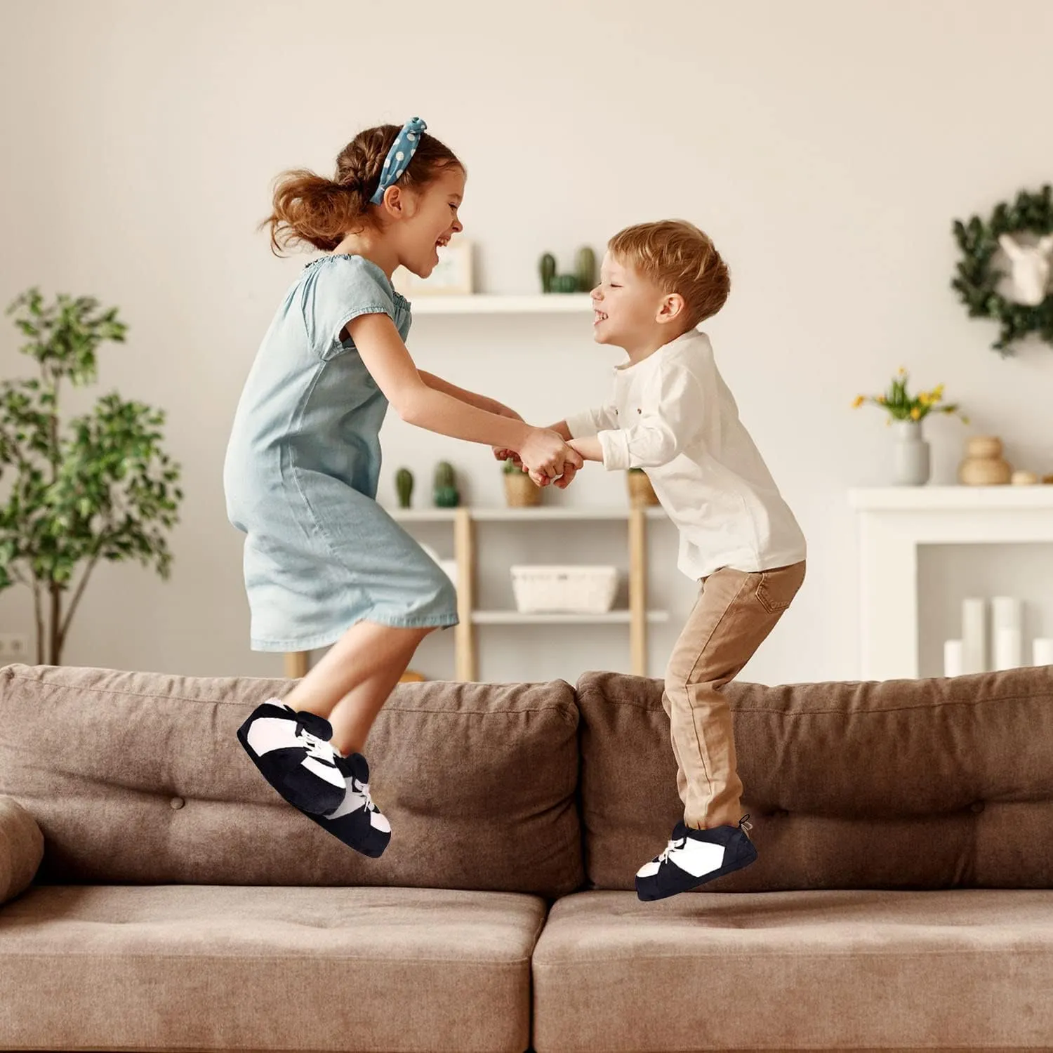 Happy Feet Slippers Standard Sneaker Slippers for Men, Women, and Kids - Women Shoes, Gifts for Women, As Seen on Shark Tank - Classy Oversized House Slippers for Women with Non-Slip Rubber Soles