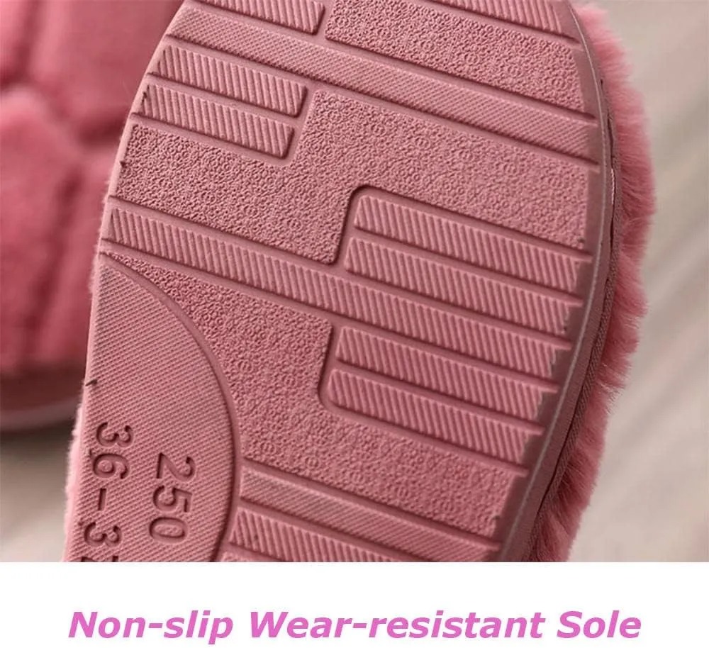 Hardwearing Sole,Anti-Slip Warm Confinement Shoes, Thick Plush Shoes for Pregnant Women-Grey_40-41,Memory Foam Slipper
