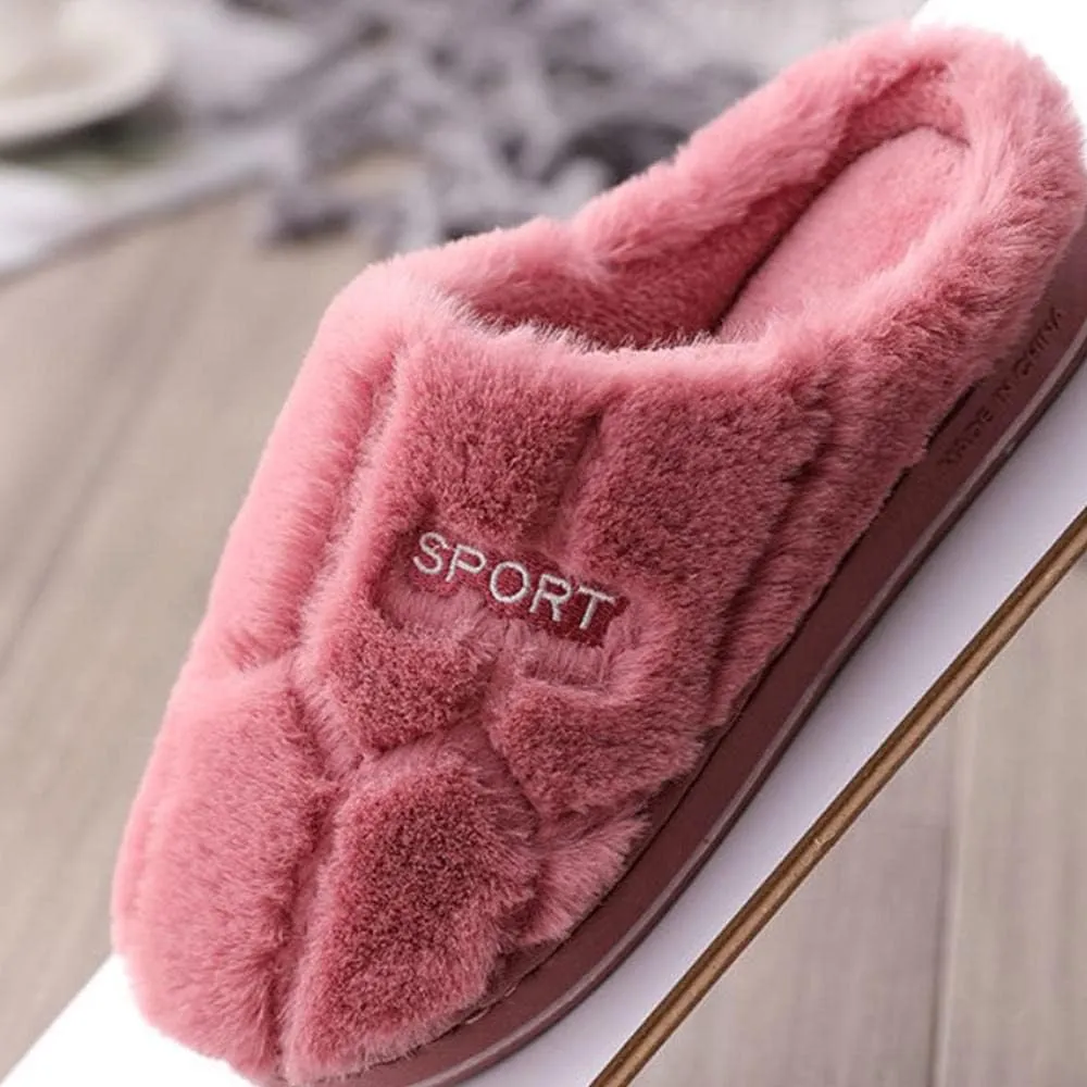 Hardwearing Sole,Anti-Slip Warm Confinement Shoes, Thick Plush Shoes for Pregnant Women-Grey_40-41,Memory Foam Slipper