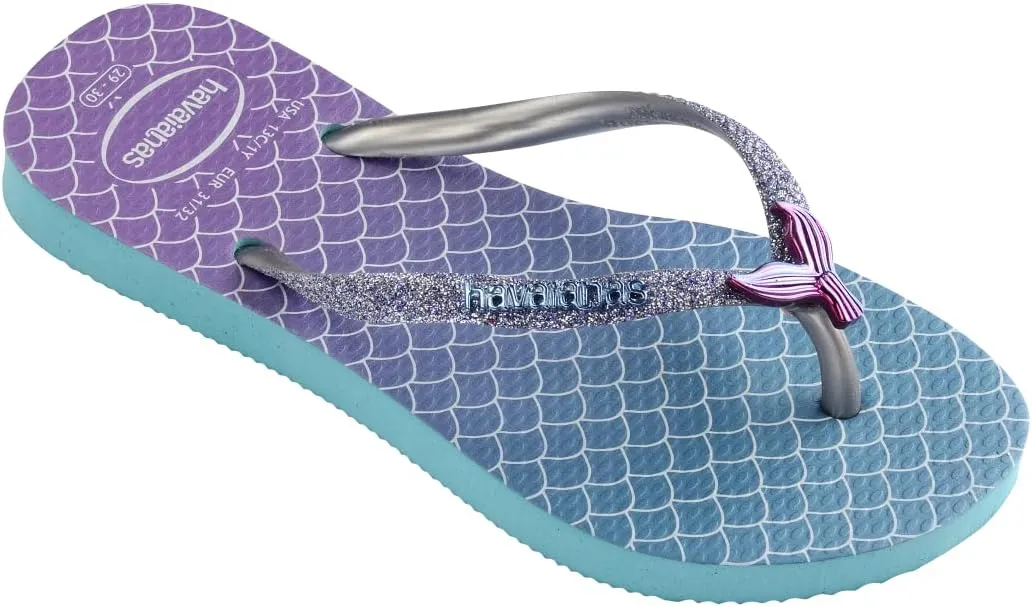 Havaianas Girl's Kids Slim Glitter Sandal Blue Flip Flop