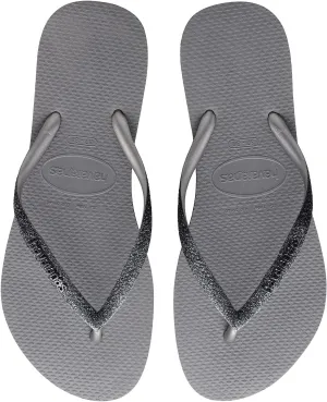Havaianas Slim Sparkle Flip-Flop Steel Grey 37/38 Brazil (US Men's 5/6, Women's 7/8) M