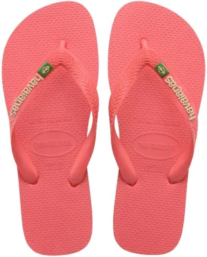 Havaianas Women's Brazil Logo Flip Flops Sandals, Tropical Coral, 7/8