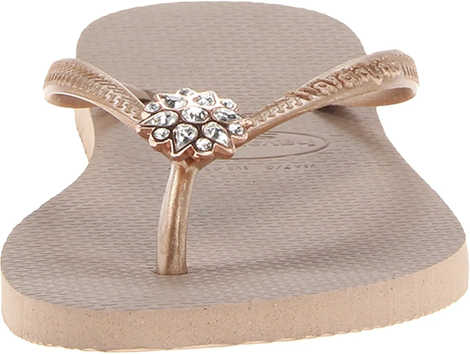 Havaianas Women's Slim Crystal Poem Flip Flop,Black-Black,39 BR-9-10 M US