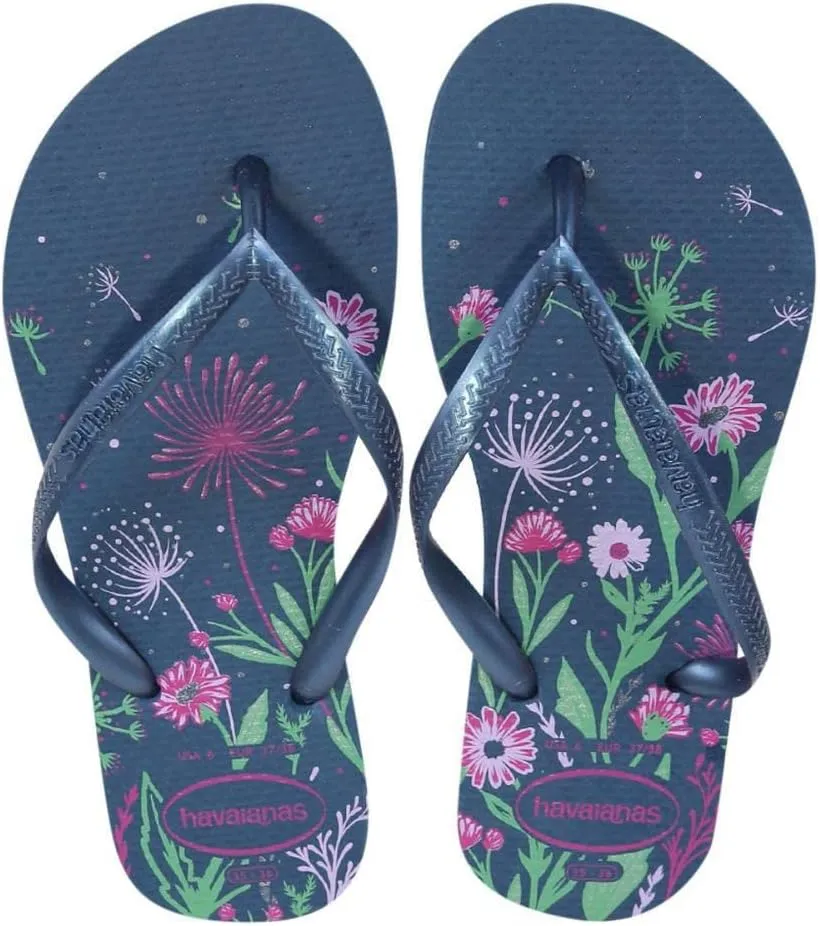 Havaianas Women's Slim Organic Flip Flop Sandals, Floral Design