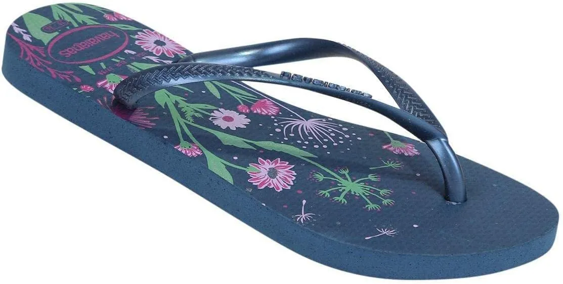 Havaianas Women's Slim Organic Flip Flop Sandals, Floral Design