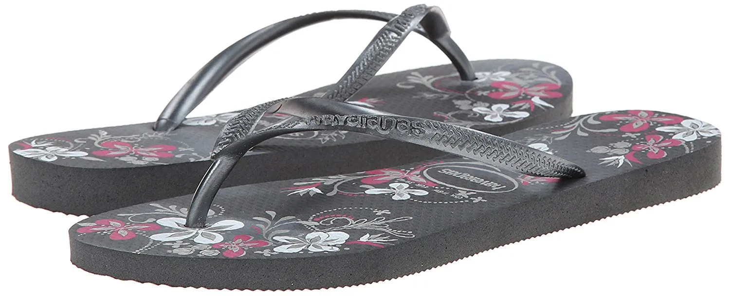Havaianas Women's Slim Season Sandal, Dark Grey-Grey, 35 BR-6 M US