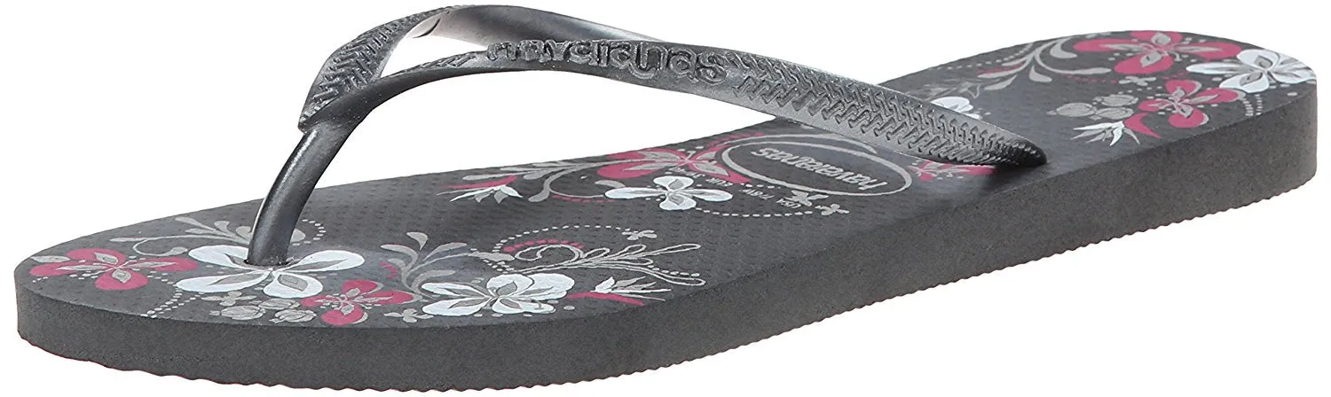 Havaianas Women's Slim Season Sandal, Dark Grey-Grey, 35 BR-6 M US