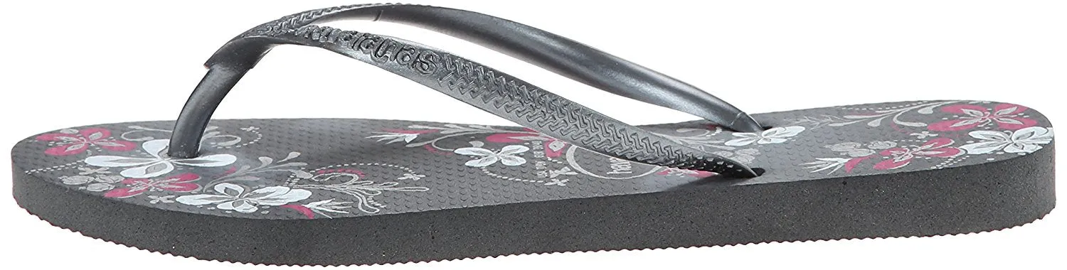 Havaianas Women's Slim Season Sandal, Dark Grey-Grey, 35 BR-6 M US