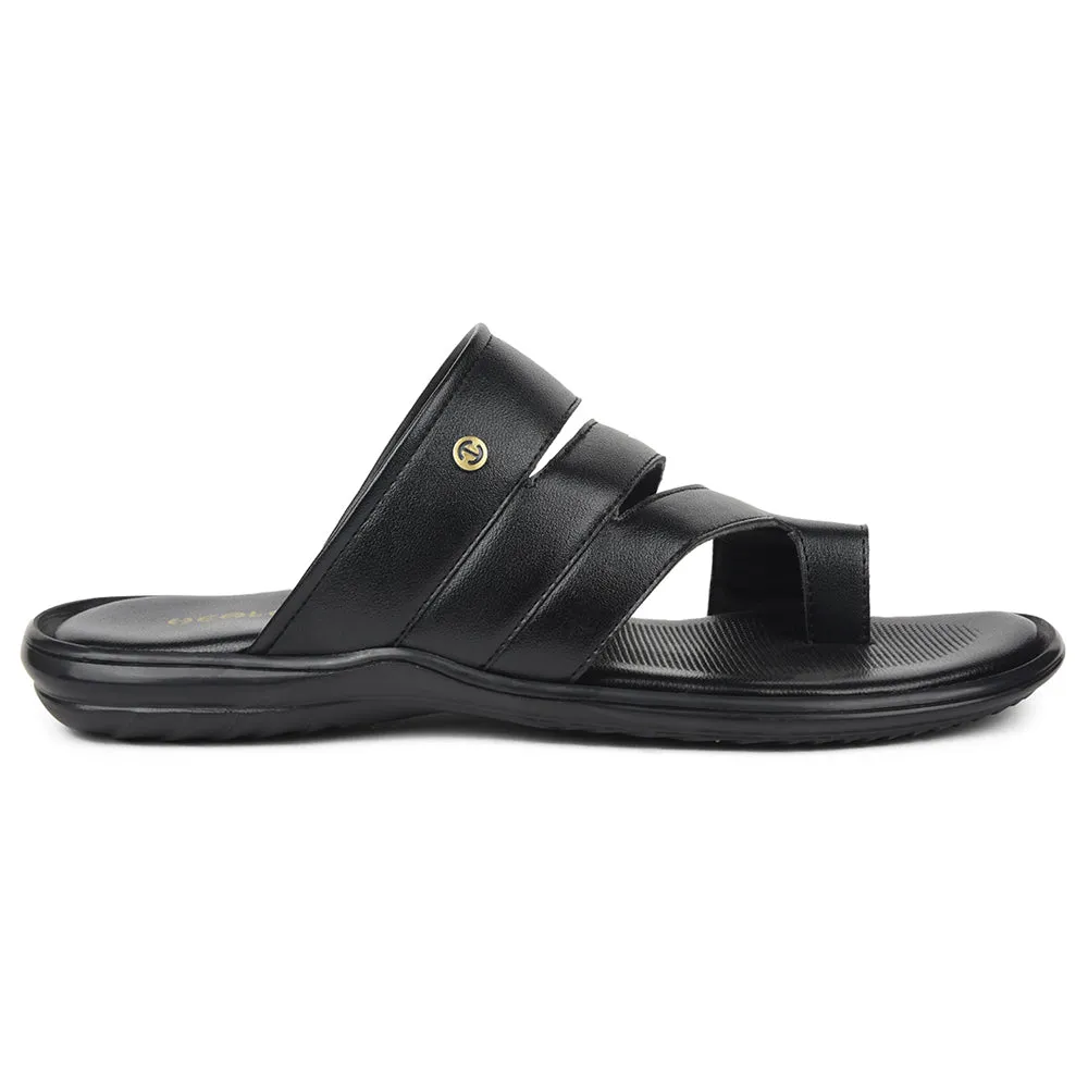 Healers Black Casual Slipper For Mens AOL-12 By Liberty