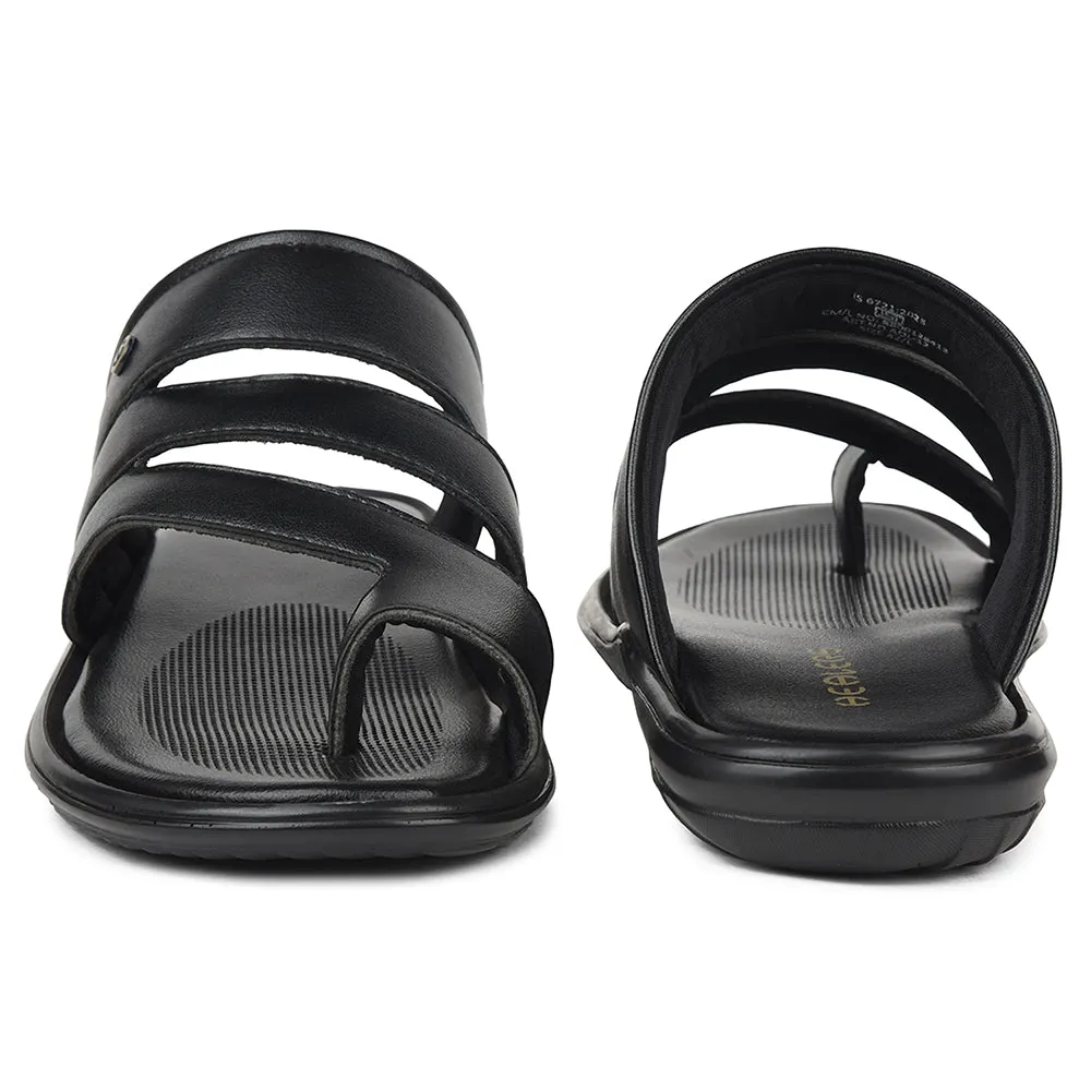 Healers Black Casual Slipper For Mens AOL-12 By Liberty