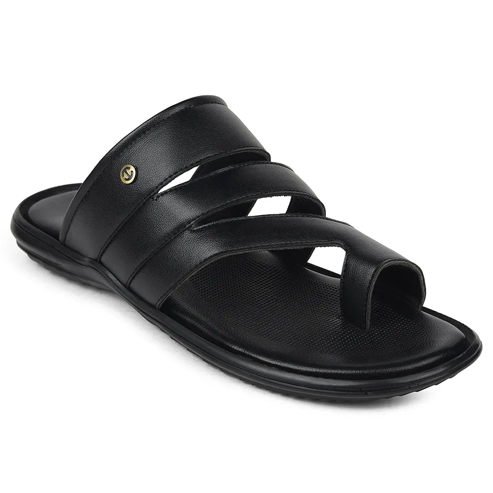 Healers Black Casual Slipper For Mens AOL-12 By Liberty