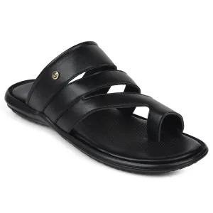 Healers Black Casual Slipper For Mens AOL-12 By Liberty