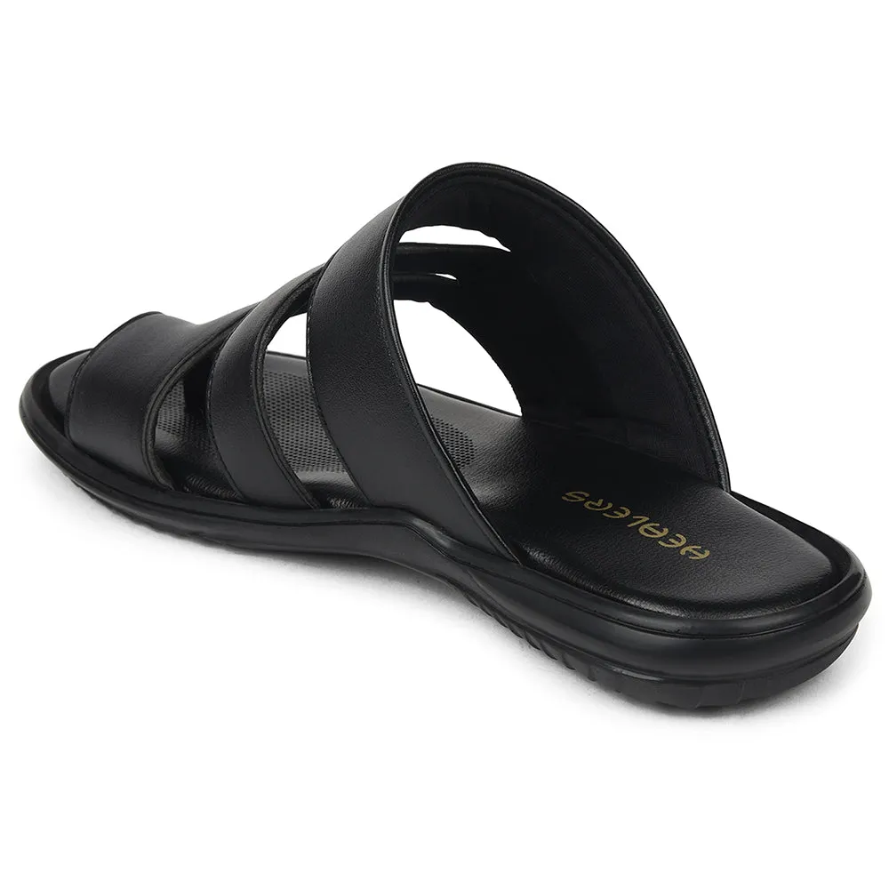 Healers Black Casual Slipper For Mens AOL-12 By Liberty