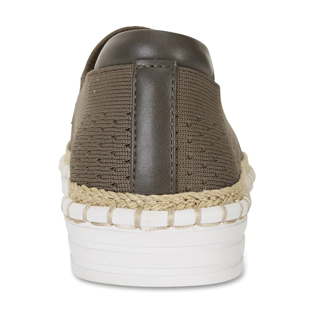 Heart Sneaker in Khaki Fabric