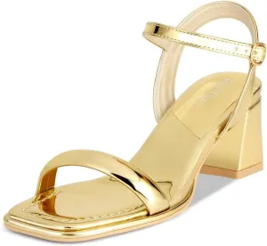 Heels Charm Women's Chunky Block Heeled Sandals 2.56 Inches Open Toe Ankle Strap Block High Heel Sandal Dress Dancing Sandals Daily Work Party Shoes