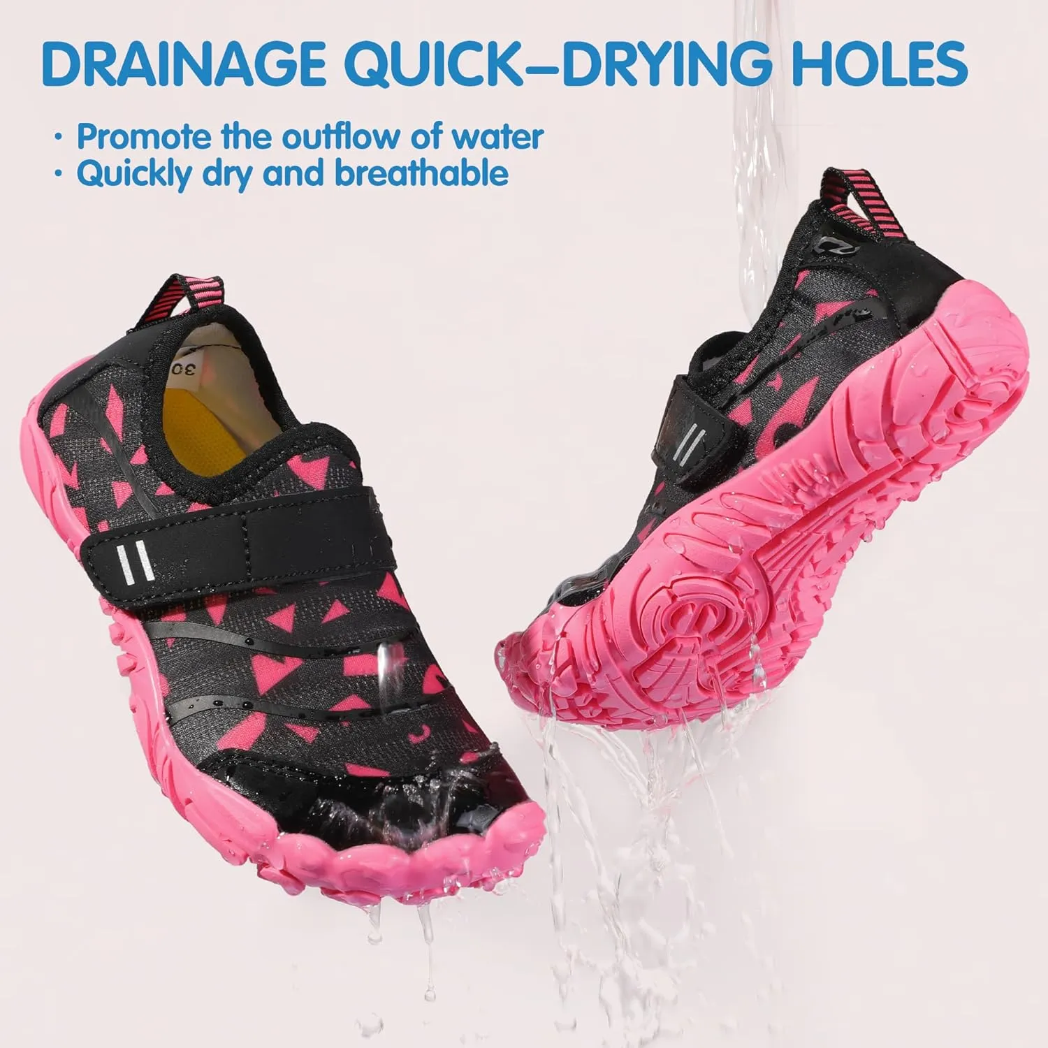 Hehainom Kids Water Shoes Girls Boys Quick Dry Barefoot Lightweight Sport Aqua Beach Pool Swim Shoes