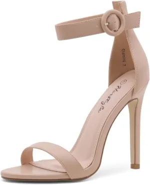 Herstyle Charming Women’s Heeled Dress Sandals Open Toe Ankle Strap High Stiletto Wedding Party Pump Shoes