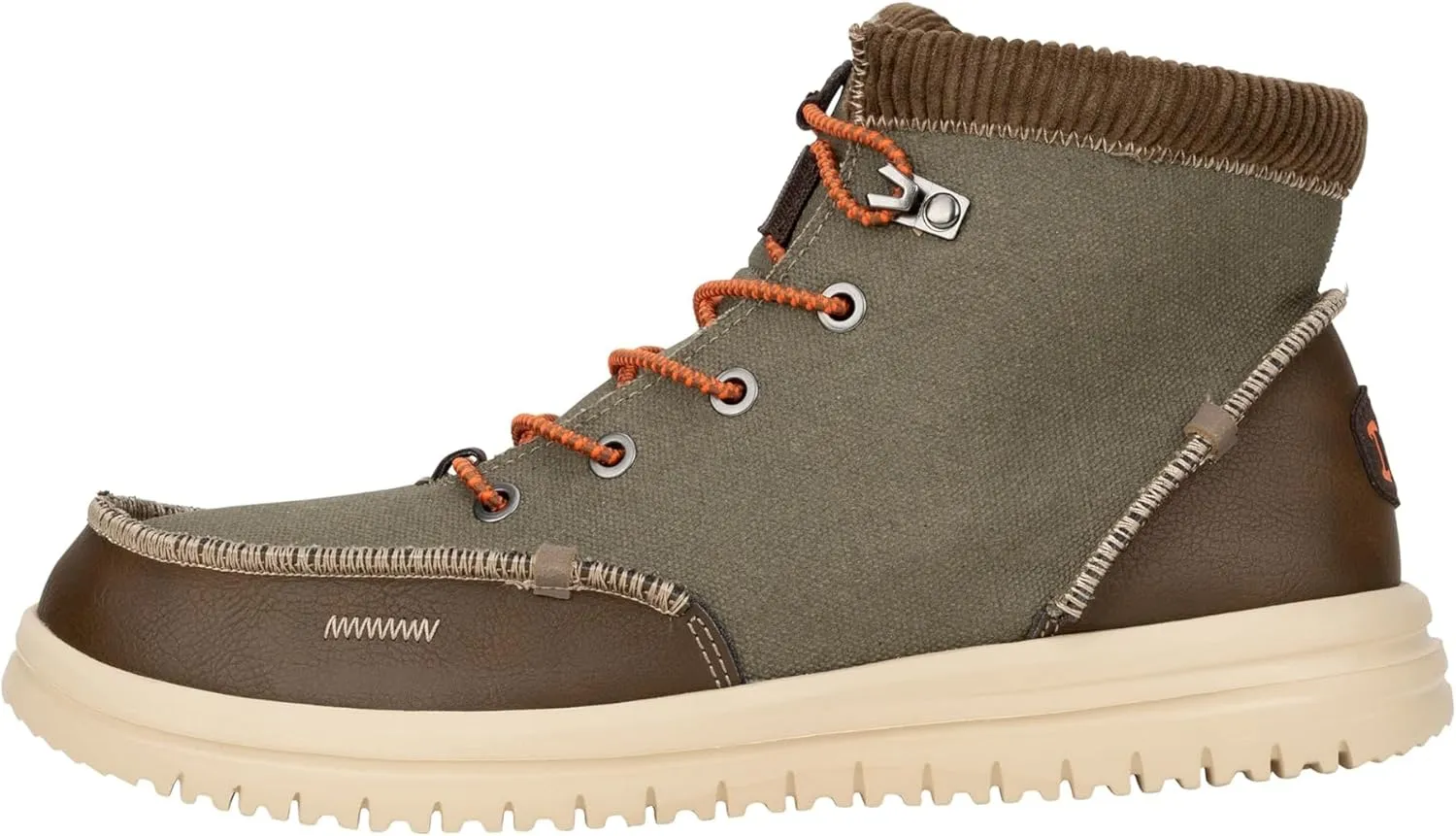 Hey Dude Men's Bradley Corduroy Collar Dusty Olive/Tan Loafer Flat