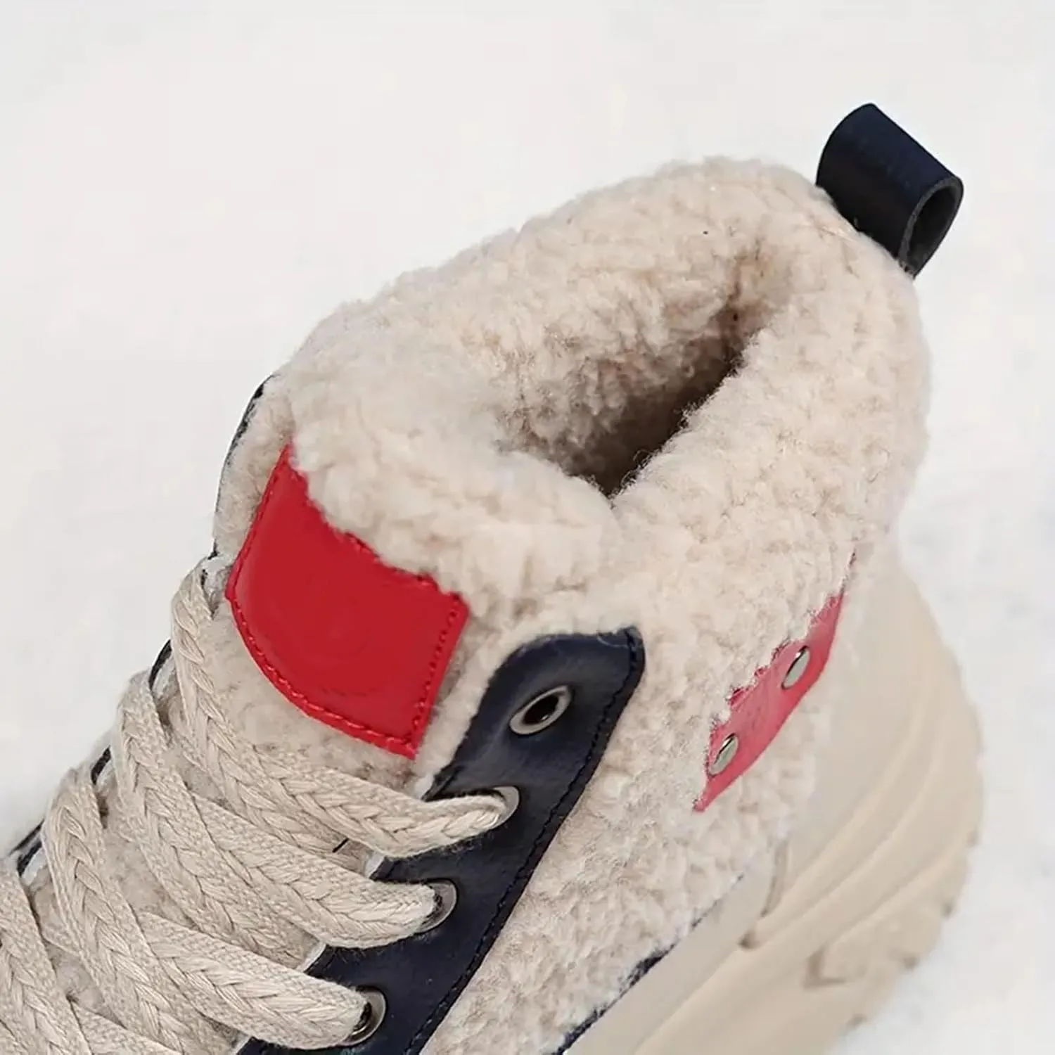 High Top Sneakers for Women Casual Winter Warm Platform Sneakers with Faux Fur Fleece Lining