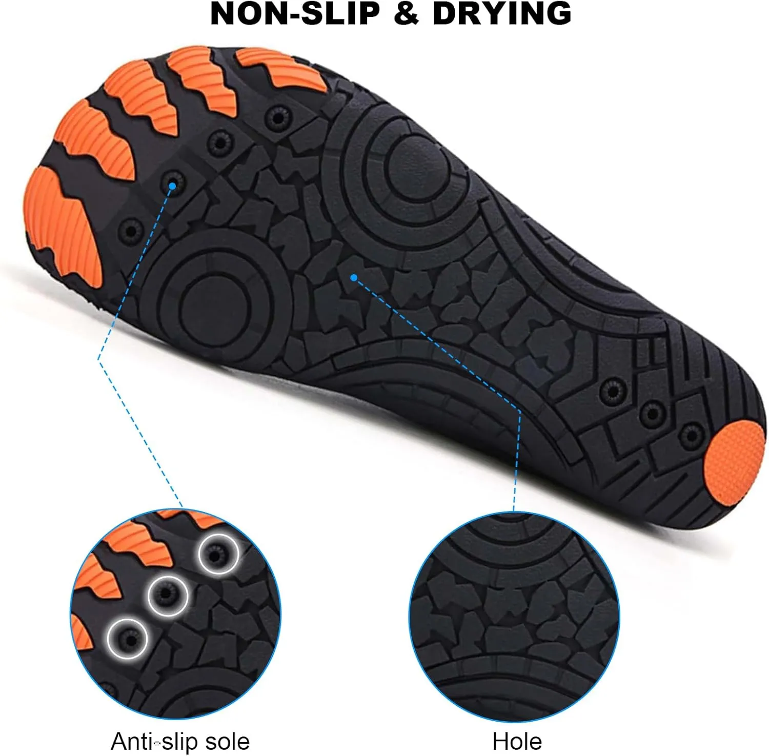 HiGropcore Water Shoes Men Women, Barefoot Wide Toe Box Beach Shoes, Quick Dry Breathable Swim Aqua Socks with Drainage